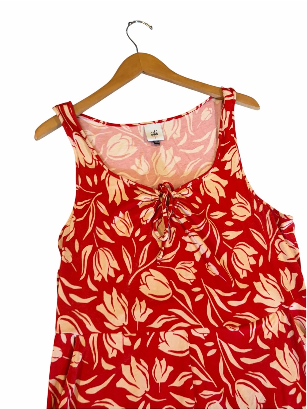 Cabi 6393 Tearoom Red Floral Dress Size Large - Picture 5 of 8
